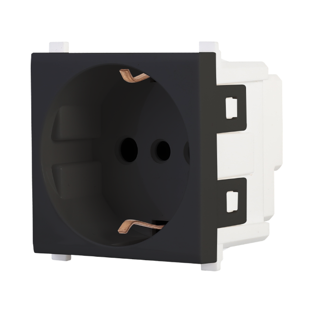 M2 46mm 16A 250V~ Schuko socket (matt black)