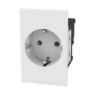 Piano Series 48mm 16A Schuko socket (white)