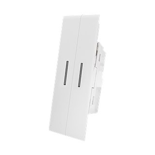 Piano Series 24mm 16A 2 gang 1 way switch (white)